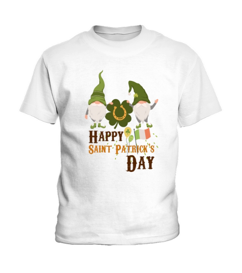 Happy Saint Patricks day green gnomes and clover Kids T-Shirt