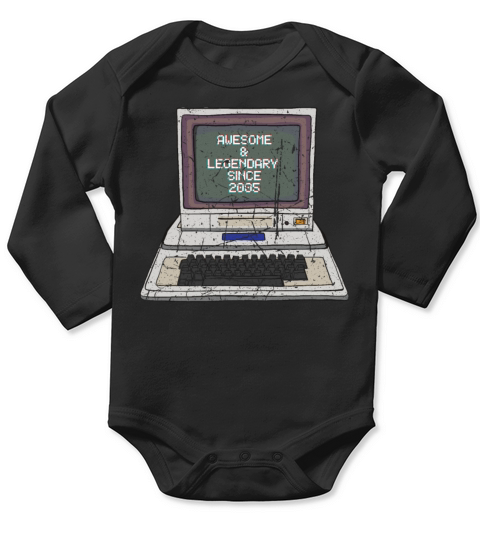 18th Birthday Vintage 2005 Long Sleeve Baby One-Piece