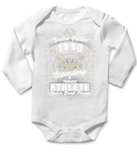 Vintage 1980 Fitness Birthday Gift Sport Hobby Long Sleeve Baby One-Piece