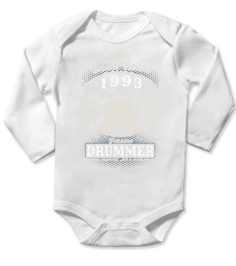 Vintage 1993 Drummer Birthday Gift Percussionist Long Sleeve Baby One-Piece