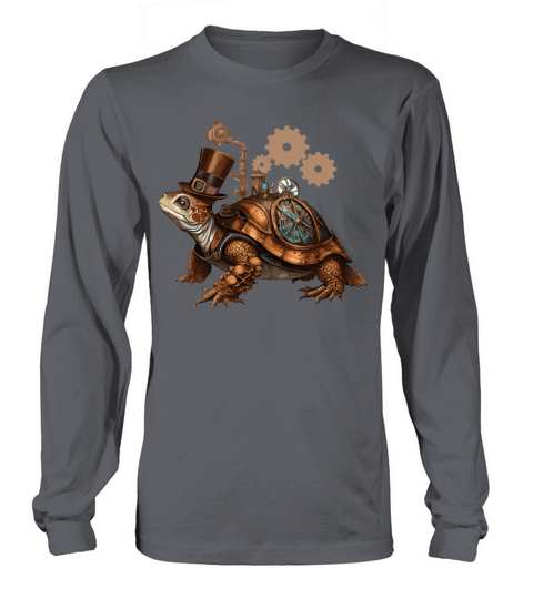 Steampunk Turtle Vintage Mechanical Gears Reptile Long sleeved Unisex