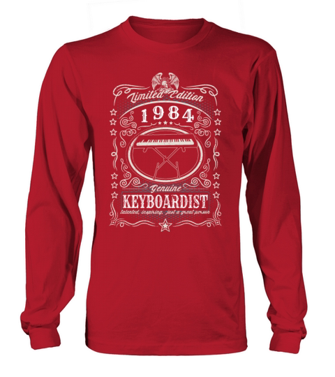 Vintage 1984 Keyboardist Birthday Gift Keyboard Long sleeved Unisex