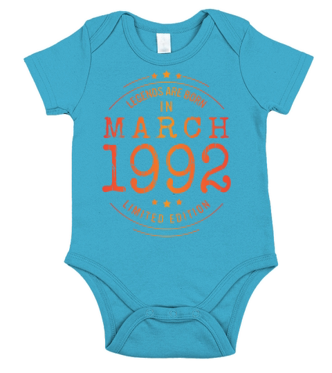 Birthday March 1992 Limited Edition Vintage Short Sleeve Baby One-Piece