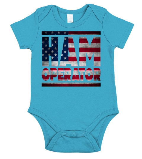 Ham Operator US Flag Short Sleeve Baby One-Piece