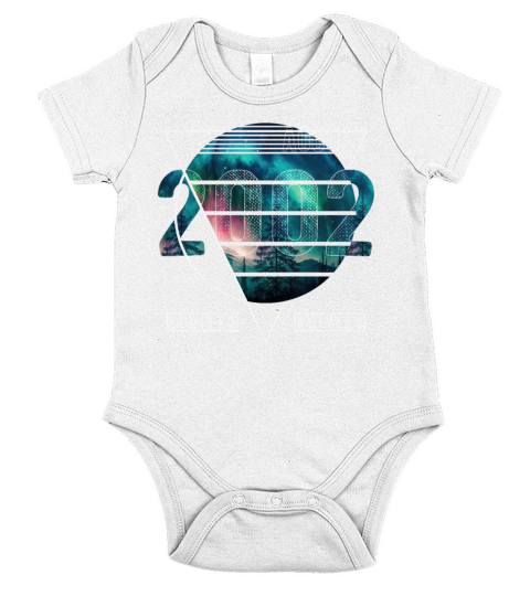 Limited Edition 2002 August Birthday Polar Lights Short Sleeve Baby One-Piece