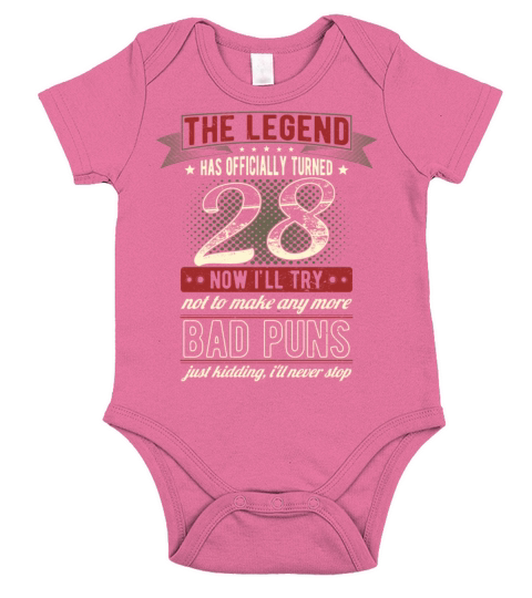 The Legend Officially 28 Years Old 28th Birthday Short Sleeve Baby One-Piece