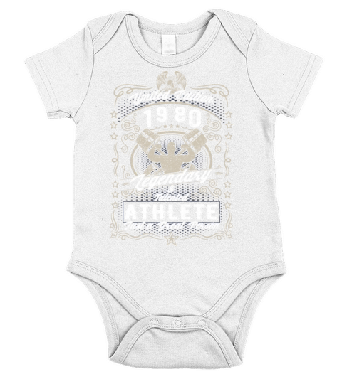 Vintage 1980 Fitness Birthday Gift Sport Hobby Short Sleeve Baby One-Piece