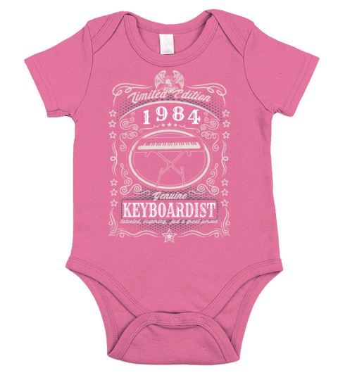 Vintage 1984 Keyboardist Birthday Gift Keyboard Short Sleeve Baby One-Piece