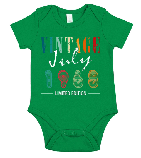 Vintage born July 1968 Birthday July 1968 Short Sleeve Baby One-Piece
