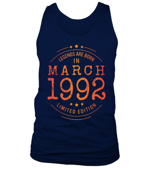 Birthday March 1992 Limited Edition Vintage Tank Top Unisex