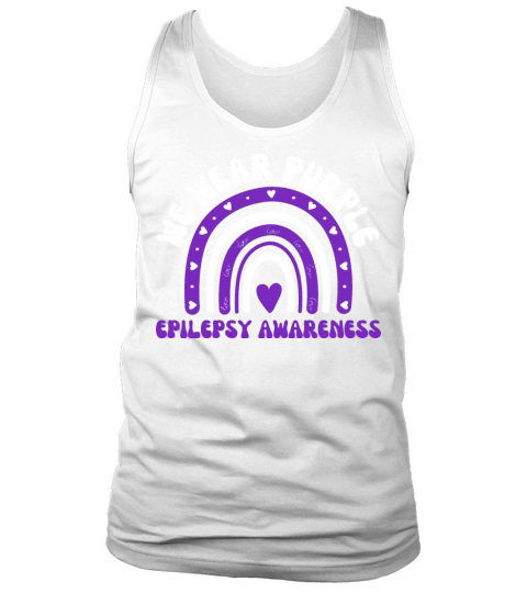 We Wear Purple Leopard Rainbow Epilepsy Awareness Tank Top Unisex