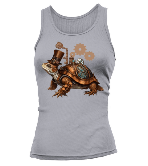 Steampunk Turtle Vintage Mechanical Gears Reptile Tank top Woman