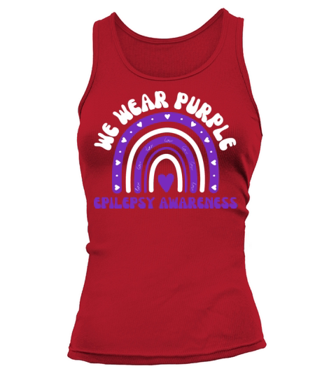 We Wear Purple Leopard Rainbow Epilepsy Awareness Tank top Woman