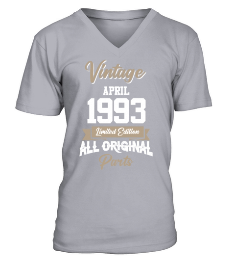 April 1993 Vintage Birthday Present V-Neck T-shirt