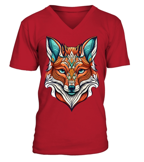 Fox Face V-Neck T-shirt