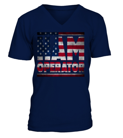Ham Operator US Flag V-Neck T-shirt