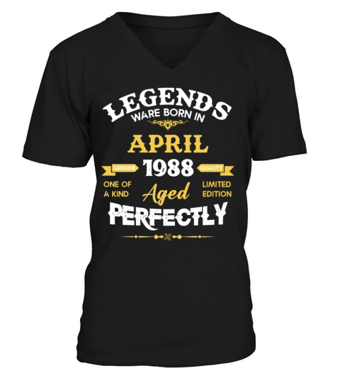 Vintage Aged To Perfection April 1988 V-Neck T-shirt