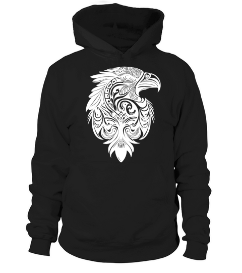 Eagle In Vintage Tribal Tattoo Feather Style Hoodie Unisex