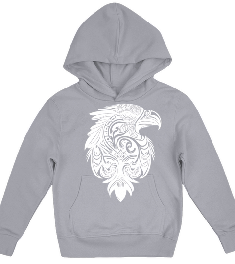 Eagle In Vintage Tribal Tattoo Feather Style Kids Hoodie