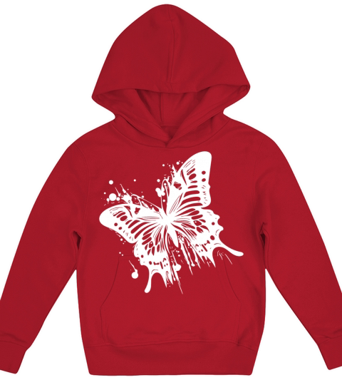 Elegant Vintage Ink Butterfly Kids Hoodie