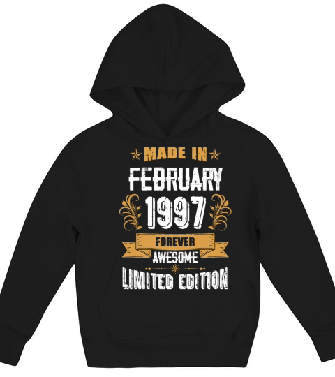 February 1997 Vintage Birthday Present Kids Hoodie