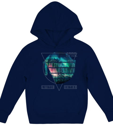 Limited Edition 1967 April Birthday Polar Lights Kids Hoodie