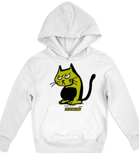 Lollygagging vintage cartoon cat Kids Hoodie