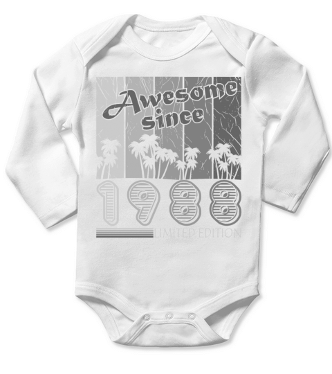 35th birthday man original march vintage 1988 Long Sleeve Baby One-Piece