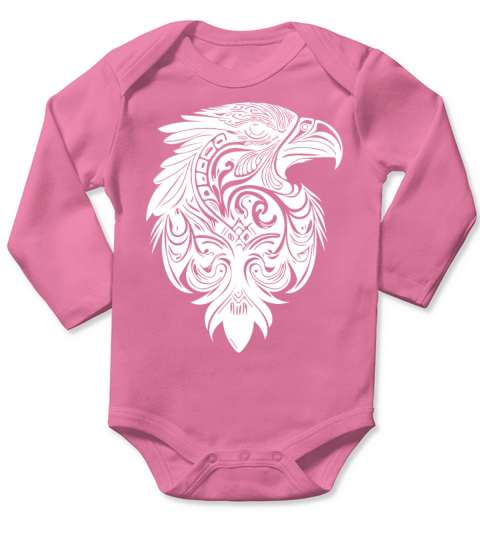 Eagle In Vintage Tribal Tattoo Feather Style Long Sleeve Baby One-Piece