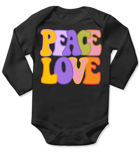 Groovy outfits 60S 70S Retro Vintage Groovy love Long Sleeve Baby One-Piece