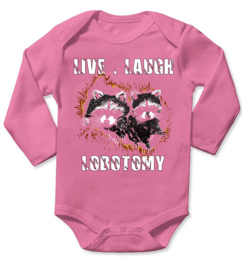 Live Laugh Lobotomy Retro Possum Lover Long Sleeve Baby One-Piece