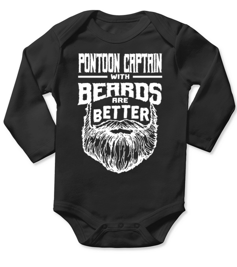Pontoon Captain with Beards are Better Pontoon Boa Long Sleeve Baby One-Piece