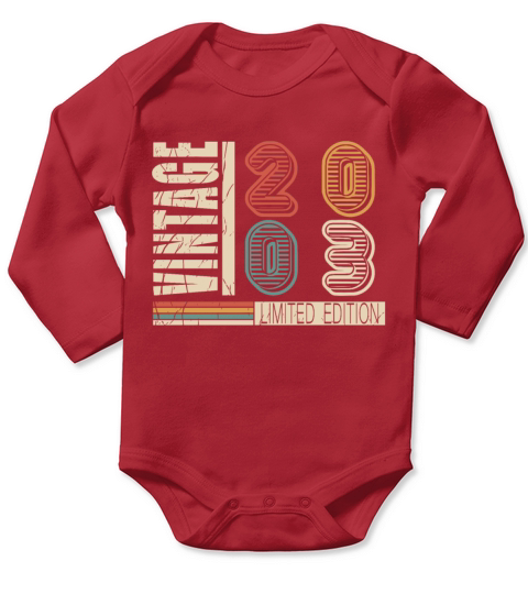 Vintage 2003 Vintage Retro Birthday Gift Long Sleeve Baby One-Piece