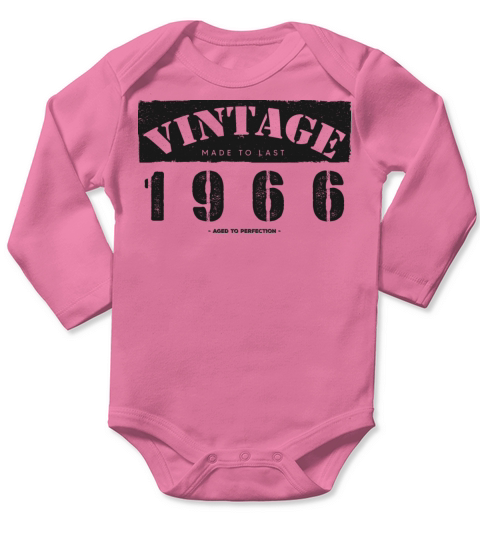 Vintage Classic 1966 57th Birthday - 57 Years Old Long Sleeve Baby One-Piece