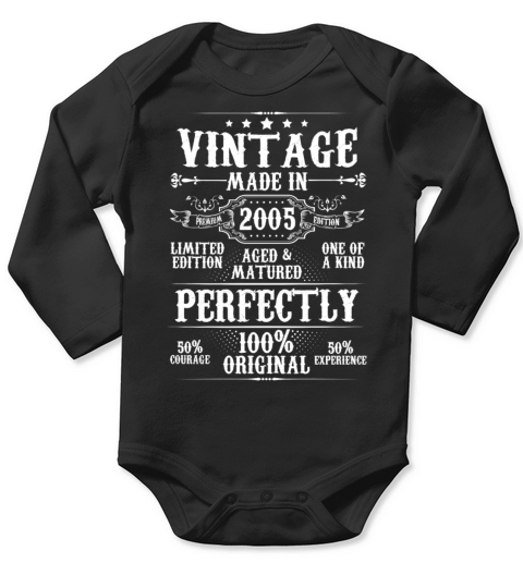Vintage Made In 2005 Aged Matured Perfectly Long Sleeve Baby One-Piece