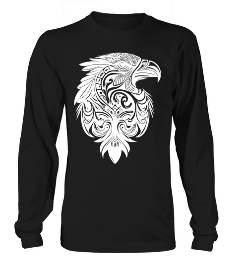 Eagle In Vintage Tribal Tattoo Feather Style Long sleeved Unisex