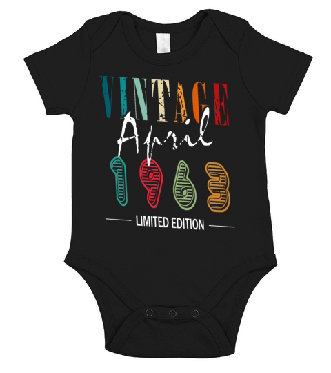 Anniversary 60 years - vintage - April 1963 Short Sleeve Baby One-Piece