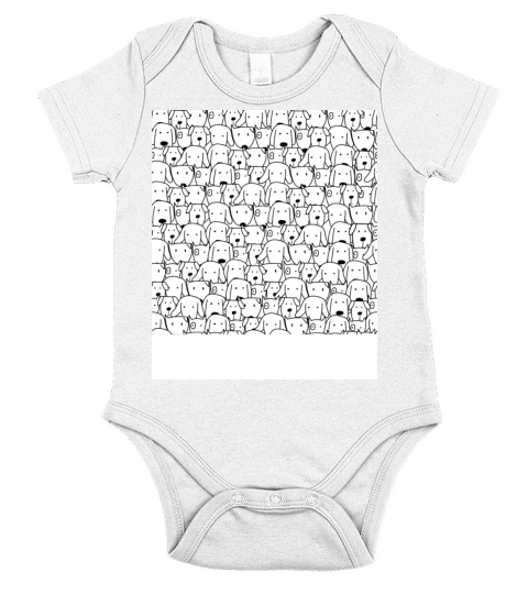 Cute Dog Seamless Patterns vintage Short Sleeve Baby One-Piece