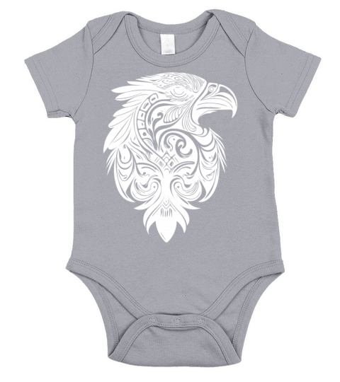 Eagle In Vintage Tribal Tattoo Feather Style Short Sleeve Baby One-Piece