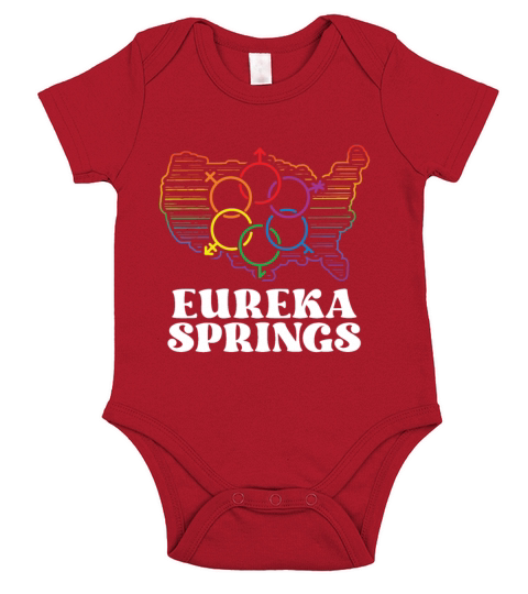 Eureka Springs Pride Flag Pride Month LGBTQ Flag Short Sleeve Baby One-Piece