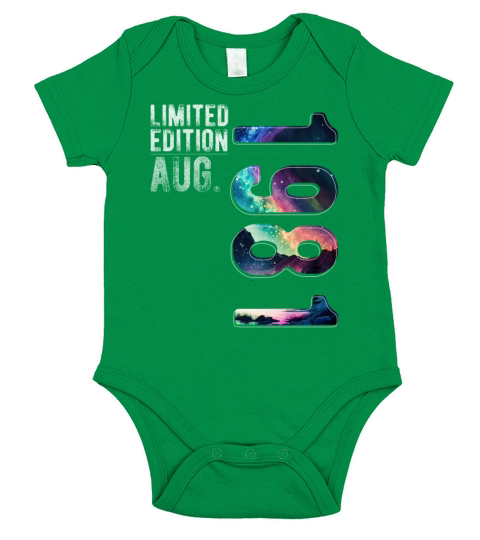 Limited Edition 1981 August Birthday Polar Lights Short Sleeve Baby One-Piece