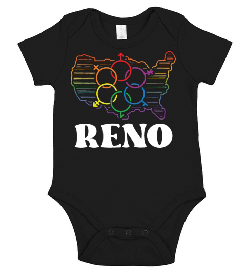 Reno Pride Flag Pride Month LGBTQ Flag LGBT Commun Short Sleeve Baby One-Piece
