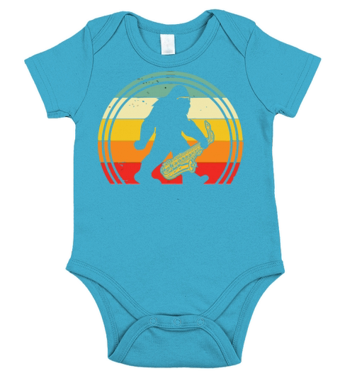 Strangeology Cryptozoology Cryptid Saxophone Gifts Short Sleeve Baby One-Piece