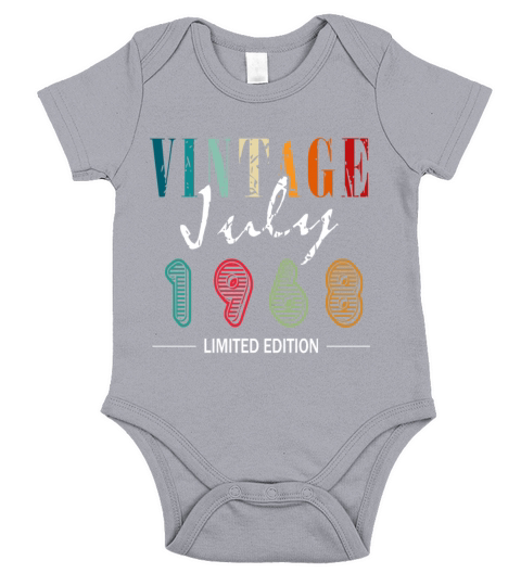 Vintage born July 1968 Birthday July 1968 Short Sleeve Baby One-Piece