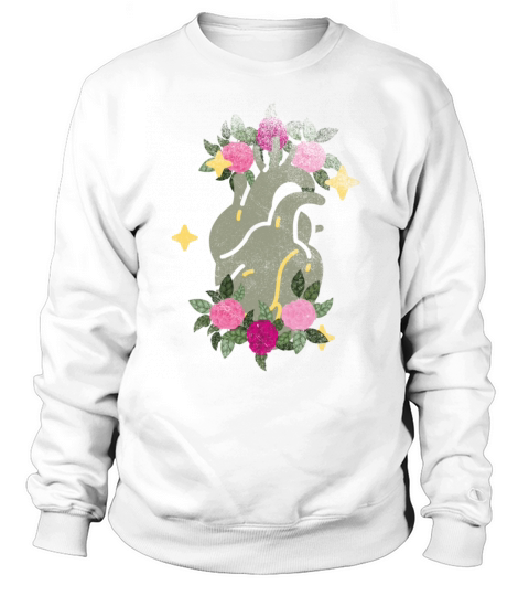 Anatomical Heart And Flowers Sweatshirt Unisex