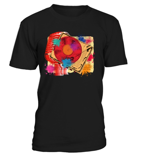 Vintage Vinyl Microphone Turntable DJ 80s 90s Musi T-Shirt Unisex