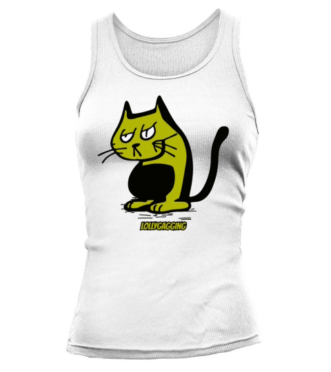 Lollygagging vintage cartoon cat Tank top Woman