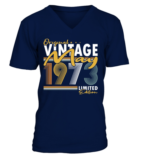 50th birthday may 1973 original 1973 V-Neck T-shirt