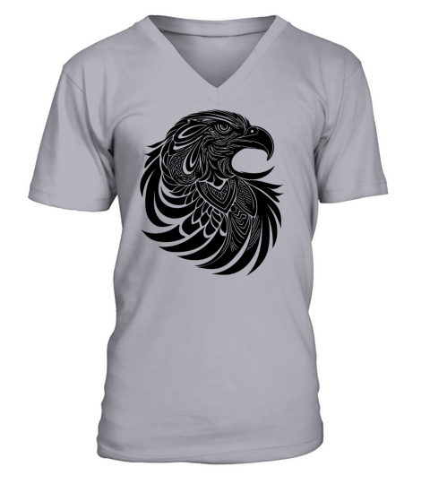 Adler Tribal Logo In Tattoo Style V-Neck T-shirt