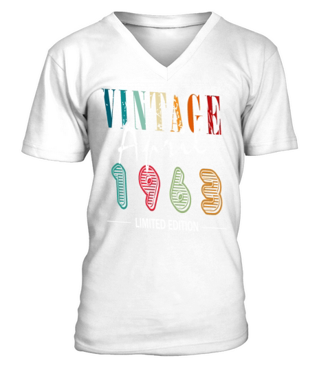 Anniversary 60 years - vintage - April 1963 V-Neck T-shirt